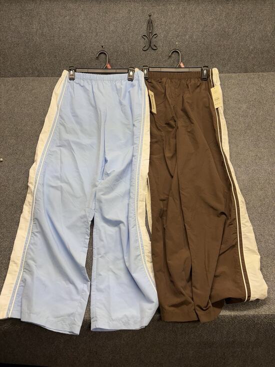 No Boundaries Pants - NWT No Boundaries Stripe Track Pant Women Sz M Brown/Blue MSRP $29.96 Lot Of 2